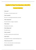 English 9A Final Test Questions with 100&percnt;&NewLine;Correct Answers