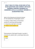 Adult Health II Final Exam &vert; 130 Practice Questions & Detailed Answers &vert; 2025 Study Guide
