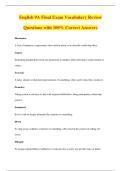 English 9A Final Exam Vocabulary Review&NewLine;Questions with 100&percnt; Correct Answers