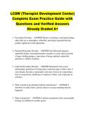 LCSW &lpar;Therapist Development Center&rpar; &NewLine;Complete Exam Practice Guide with &NewLine;Questions and Verified Answers &NewLine;Already Graded A&plus; 