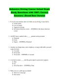Defensive Driving Course Actual Exam &NewLine;Study Questions with 100&percnt; Correct &NewLine;Answers &vert; Brand New Version 