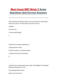 West Coast EMT Block 3 &ndash; Complete Exam Questions and Correct Answers