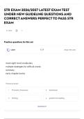 STR EXAM 2026&sol;2027 LATEST EXAM TEST UNDER NEW GUIDELINE  QUESTIONS AND CORRECT ANSWERS PERFECT TO PASS STR EXAM