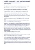 Portage Learning A&P II Final Exam Questions and Answers 2027 &ndash; BIOD 152 Anatomy & Physiology II