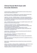 Clinical Social Work Exam with Accurate Solutions