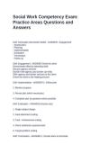 Social Work Competency Exam Practice Areas Questions and Answers