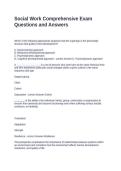 Social Work Comprehensive Exam Questions and Answers
