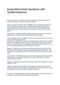 Social Work Exam Questions with Verified Solutions