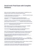Social work Final Exam with Complete Solutions
