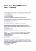 Social Work Policy and Practice - Exam 1-Graded A