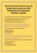 WGU C211 OA Global Economics Exam 180 Multiple Choice Questions with 100&percnt; Verified Answers and Explanations 2026&sol;2027 &vert;&vert; upgraded