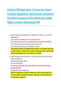 Indiana Refrigeration Contractor Exam &NewLine;Practice Questions And Correct Answers &NewLine;&lpar;Verified Answers&rpar; Plus Rationale 2026 &NewLine;Q&A&vert; Instant Download Pdf  