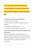 D115 OA &sol; WGU D115 Questions And &NewLine;Correct Answers &lpar;Verified Answers&rpar; Plus &NewLine;Rationales 2027 Q&A &vert; Instant Download &NewLine;Pdf