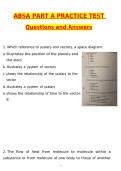 ABSA Part A Practice Test 2026 Actual Questions and Correct Answers &lpar;Latest 2026 &sol; 2027 Update&rpar; Graded A&plus; 100&percnt; Guarantee Verified by Experts