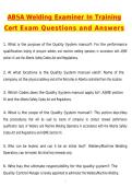 Welding Examiner In Training Cert ABSA 2026 Actual Questions and Correct Answers &lpar;Latest 2026 &sol; 2027 Update&rpar; Graded A&plus; 100&percnt; Guarantee Verified by Experts