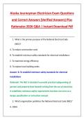 Alaska Journeyman Electrician Exam Questions &NewLine;and Correct Answers &lpar;Verified Answers&rpar; Plus &NewLine;Rationales 2026 Q&A &vert; Instant Download Pdf