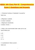 ABSA 4th Class Part B - Comprehensive Exam 1 2026 Actual Questions and Correct Answers &lpar;Latest 2026 &sol; 2027 Update&rpar; Graded A&plus; 100&percnt; Guarantee Verified by Experts