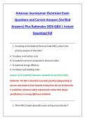 Arkansas Journeyman Electrician Exam &NewLine;Questions and Correct Answers &lpar;Verified &NewLine;Answers&rpar; Plus Rationales 2026 Q&A &vert; Instant &NewLine;Download Pdf 
