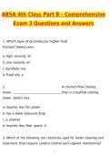 ABSA 4th Class Part B - Comprehensive Exam 3 2026 Actual Questions and Correct Answers &lpar;Latest 2026 &sol; 2027 Update&rpar; Graded A&plus; 100&percnt; Guarantee Verified by Experts