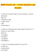 ABSA Practice 4A - 1 Exam 2026 Actual Questions and Correct Answers &lpar;Latest 2026 &sol; 2027 Update&rpar; Graded A&plus; 100&percnt; Guarantee Verified by Experts