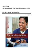 Test Bank For The Nursing Assistant&colon; Acute&comma; Subacute&comma; And Long-Term Care&comma; 6th Edition&comma; By Jolynn Pulliam And Meg Holloway &vert; All Chapters &vert; Questions & 100&percnt; Verified Answers &vert; A&plus; Graded