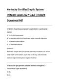 Kentucky Certified Septic System &NewLine;Installer Exam 2027 Q&A &vert; Instant &NewLine;Download Pdf