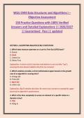 WGU C949 Data Structures and Algorithms I &ndash; Objective Assessment 150 Practice Questions with 100&percnt; Verified Answers and Detailed Explanations &vert;&vert; 2026&sol;2027 &vert;&vert; Guaranteed Pass &vert;&vert; updated