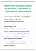 Idaho Journeyman Electrician Exam Questions &NewLine;and Correct Answers &lpar;Verified Answers&rpar; Plus &NewLine;Rationales 2026 Q&A &vert; Instant Download Pdf 