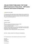 &lowbar;RELIAS DYSRHYTHMIA BASIC TEST EXAM 2026 Comprehensive Study Guide &ndash; 200 Practice Questions with Answers & Rationales&period;pdf&NewLine;&NewLine;