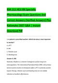 BSN 315 HESI RN Specialty &NewLine;Pharmacology Exam Questions And &NewLine;Correct Answers &lpar;Verified Answers&rpar; Plus &NewLine;Rationales 2027 Q&A &vert; Instant &NewLine;Download Pdf