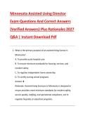 Minnesota Assisted Living Director &NewLine;Exam Questions And Correct Answers &NewLine;&lpar;Verified Answers&rpar; Plus Rationales 2027 &NewLine;Q&A &vert; Instant Download Pdf
