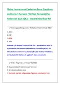 Maine Journeyman Electrician Exam Questions &NewLine;and Correct Answers &lpar;Verified Answers&rpar; Plus &NewLine;Rationales 2026 Q&A &vert; Instant Download Pdf 