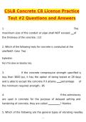 CSLB Concrete C8 License Practice Test 2 2026 Actual Questions and Correct Answers &lpar;Latest 2026 &sol; 2027 Update&rpar; Graded A&plus; 100&percnt; Guarantee Verified by Experts