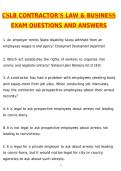 CSLB CONTRACTORS LAW & BUSINESS EXAM 2026 Actual Questions and Correct Answers &lpar;Latest 2026 &sol; 2027 Update&rpar; Graded A&plus; 100&percnt; Guarantee Verified by Experts