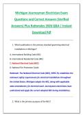 Michigan Journeyman Electrician Exam &NewLine;Questions and Correct Answers &lpar;Verified &NewLine;Answers&rpar; Plus Rationales 2026 Q&A &vert; Instant &NewLine;Download Pdf 