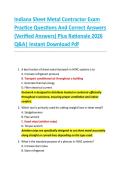 Indiana Sheet Metal Contractor Exam &NewLine;Practice Questions And Correct Answers &NewLine;&lpar;Verified Answers&rpar; Plus Rationale 2026 &NewLine;Q&A&vert; Instant Download Pdf 