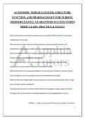 AUTONOMIC NERVOUS SYSTEM&colon; STRUCTURE&comma; FUNCTION&comma; AND PHARMACOLOGY FOR NURSING &vert;MEDSERG EXAM 2 &vert; GUARANTEED SUCCESS STARTS HERE&excl; LEARN&comma; PRACTICE & EXCEL&excl;