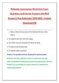 Nebraska Journeyman Electrician Exam &NewLine;Questions and Correct Answers &lpar;Verified &NewLine;Answers&rpar; Plus Rationales 2026 Q&A &vert; Instant &NewLine;Download Pdf 