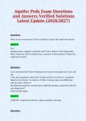 Aquifer Peds Exam Questions&NewLine;and Answers Verified Solutions&NewLine;Latest Update &lpar;2026&sol;2027&rpar;
