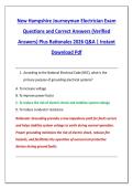 New Hampshire Journeyman Electrician Exam &NewLine;Questions and Correct Answers &lpar;Verified &NewLine;Answers&rpar; Plus Rationales 2026 Q&A &vert; Instant &NewLine;Download Pdf 