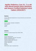 Aquifer Pediatrics&colon; Case 24 - 2 yr old&NewLine;with altered mental status Questions&NewLine;and Answers Verified Solutions Latest&NewLine;Update &lpar;2026&sol;2027&rpar;