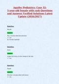 Aquifer Pediatrics&colon; Case 32&colon;&NewLine;5-year-old female with rash Questions&NewLine;and Answers Verified Solutions Latest&NewLine;Update &lpar;2026&sol;2027&rpar;