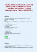 Aquifer Pediatrics&colon; Case 29 - 9 wk old&NewLine;male infant with hypotonia Exam&NewLine;Questions and Answers Verified&NewLine;Solutions Latest Update &lpar;2026&sol;2027&rpar;