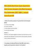 NYC DCAS Electrician Exam Questions &NewLine;And Correct Answers &lpar;Verified Answers&rpar; &NewLine;Plus Rationales 2027 Q&A &vert; Instant &NewLine;Download Pdf
