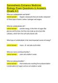 Semmelweis Entrance Medicine Biology Exam Questions & Answers &lpar;Grade A&plus;&rpar;&period;docx&NewLine;&NewLine;