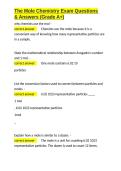 The Mole Chemistry Exam Questions & Answers &lpar;Grade A&plus;&rpar;&period;docx&NewLine;&NewLine;