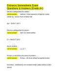 Entrance Semmelweis Exam Questions & Answers &lpar;Grade A&plus;&rpar;&period;docx&NewLine;&NewLine;