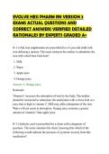 EVOLVE HESI PHARM RN VERSION 3 EXAMS ACTUAL QUESTIONS AND CORRECT ANSWERS