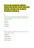 EVOLVE HESI PHARM RN VERSION 3 EXAMS EXAM REVIEW SOLVED QUESTIONS VERIFIED ANSWERS