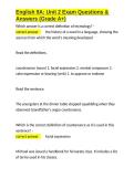  English 9A Unit 2 Exam Questions & Answers &lpar;Grade A&plus;&rpar;&period;docx&NewLine;&NewLine;